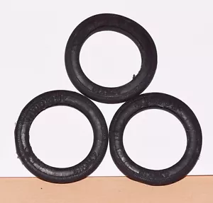 Three Orignal Hubley Rubber Tires, Cracked and Dry From Used Metal Model - Picture 1 of 2