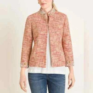 Neu mit Etikett Chicos verziertes Tweed-Sakko in Rosa Gr. L - Bild 1 von 8