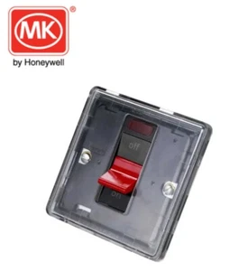 MK Dimensions MH4336BLKC 50A DP 1 Gang Switch Module with Neon, Black (29) - Picture 1 of 3