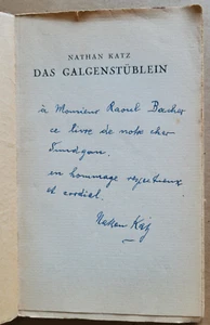 Das Galgenstüblein Ein kampf um die Lebensfreude Nathan KATZ 1920 dédicacé - Picture 1 of 4