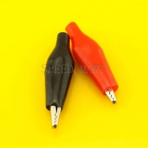 Battery Clamp Test Probe Electrical Alligator Clip Boot 35mm Black & Red - Picture 1 of 4
