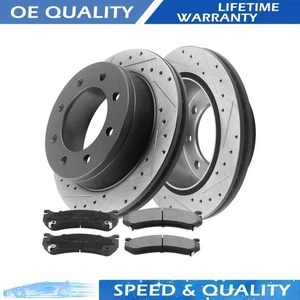 330mm Rear Drilled Rotors and Brake Pads for Chevy Silverado GMC Sierra YUKON XL - Foto 1 di 9