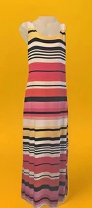 JESSICA HOWARD Missy Long Sleeveless Dress Size XL Pink Stripe Lined Womens NWT! - Picture 1 of 11