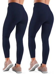 2er Pack Fleece gefütterte Damen Legging High Waist Stretch warm Damen - Bild 1 von 27