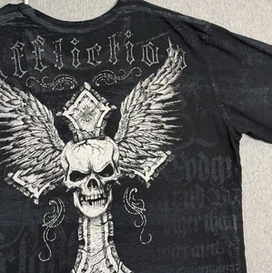 Y2K Affliction 2XL T-Shirt Skulls & Wings Grafik Tee Shirt Gr. Goth Grunge - Bild 1 von 12