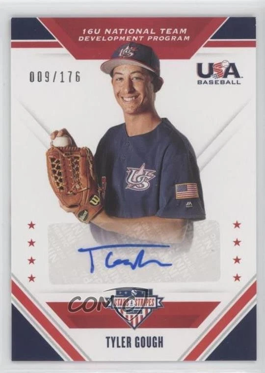 2020 Panini USA Baseball Stars & Stripes /176 Tyler Gough #16U-TG Auto - Image 1 of 2