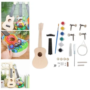 Paintable Ukulele DIY Kit Handwork Painting Handmade Assembly Toys 21inch - Picture 1 of 7