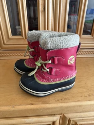 Botas de Nieve Sorel Yoot Pac Juveniles Talla 11 Usadas en Excelente Condición Rosa Foto 1 de 4
