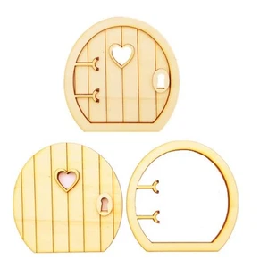 Wood Fairy Door 6 Sets Miniature DIY Craft Embellishments for Decoration - Picture 1 of 6