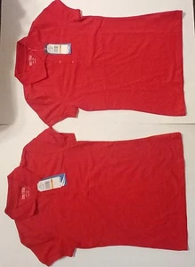 Juniors Nautica RED School Uniform Shirt Small 3/5 Nwt Polo Short Sleeve 2pk - Picture 1 of 5