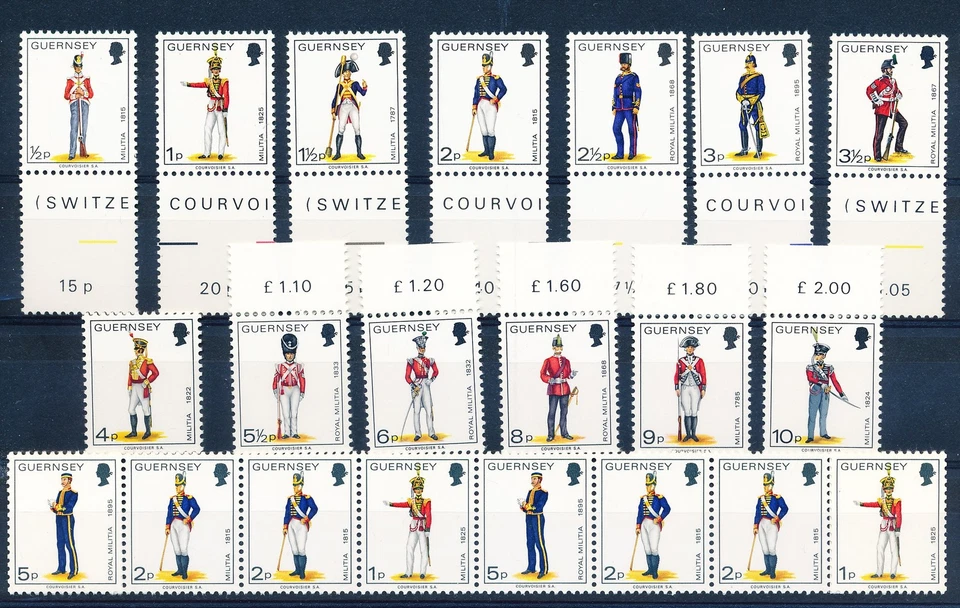 LS64134 Guernsey soldier uniforms fine lot MNH - Image 1 of 1