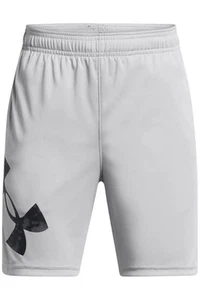 Under Armour Kid's Boys Tech Big Logo Shorts Gray/Black - Picture 1 of 1