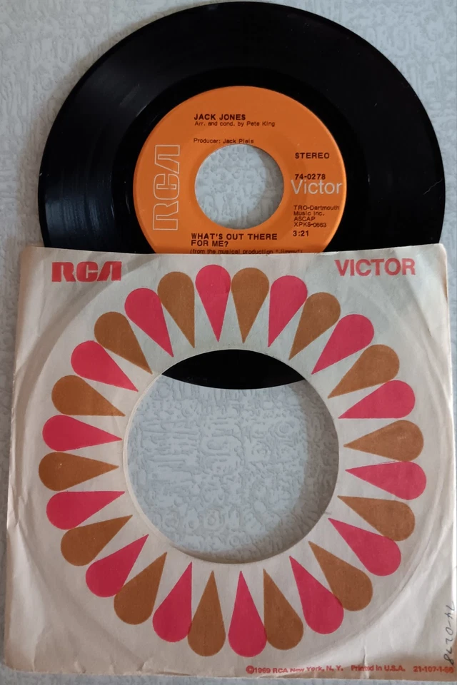 JACK JONES - What's Out There For Me/Little Alter Boy, 45, EX, 1969, RCA Victor - Image 1 of 1