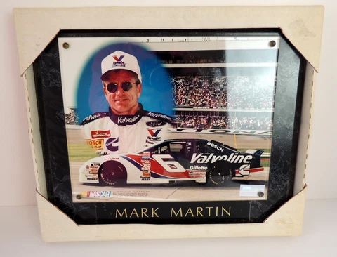 Vintage Mark Martin Nascar Plaque Valvoline Officially Licensed in Original Box Cover