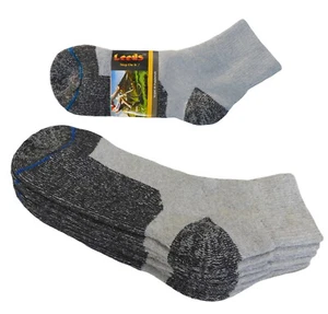 4PK ANKLE FULL CUSHION WORK INDUSTRIAL COTTON SOCKS REINFORCED HEEL AND TOE GRAY - Picture 1 of 7