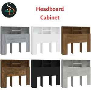 Modern Headboard Cabinet Bedroom Bookcase Headboard Engineered Wood VidaXL - Picture 1 of 37
