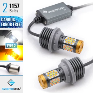 Syneticusa 1157 x2 LED 3030 chips Error Free Switchback White/Amber Signal Bulbs - Picture 1 of 10