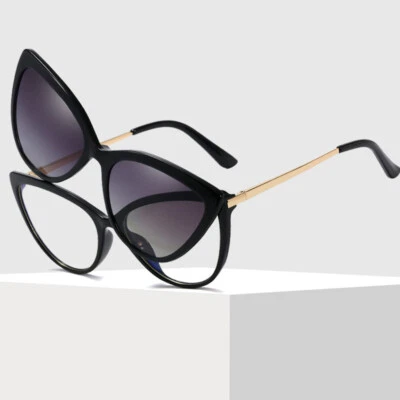 Gafas de sol polarizadas magnéticas con clip para ojo de gato gafas de lectura para mujer +0,5 ~ 6,0 Foto 1 de 4
