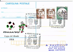 34-Intero postale di edizione privata-Sport-Calcio-Italia '90-A.speciale Torino - Foto 1 di 1