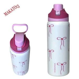 Hydrapeak 32 oz Stainless Steel Pink Bows Water Bottle Artisan Limited Edition - Picture 1 of 9