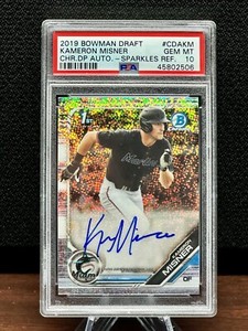 KAMERON MISNER 2019 Bowman Chrome Sparkles Refractor 1st Rookie RC #/71 PSA 10