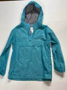 Cat & Jack Hooded Rain Jacket Pullover Black & White Checkered Lining M (8-10) - Picture 1 of 12