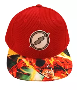 The Flash Red Snapback Ball Cap Adjustable DC Comics Graphic Print - Picture 1 of 7