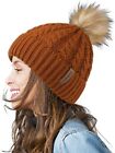 FURTALK Winter Beanie Hat for Women Cotton Lined Faux Fur Pom Pom Hats Womens Wa