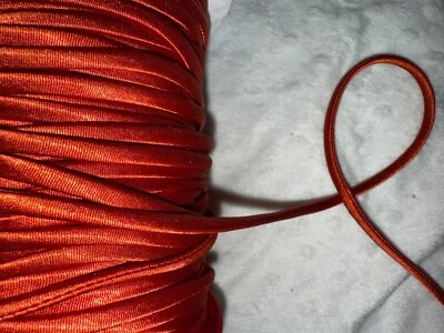 10 ярдов Rust Burnt оранжевый блестящий атласный шнур спагетти ремень трубка корсет 3/16» - Изображение 1 из 2