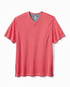 Tommy Bahama ST225939 Palmetto Paradise V-Neck T-Shirt Pink Plumeria, M - Picture 1 of 1