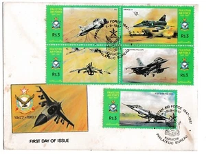 Pakistan 1987 Air Force Day Militärflugzeug FDC. - Bild 1 von 2