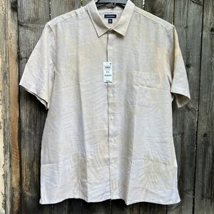 Club Room Mens Summer Linen Shirt XXL Short Sleeve Button Down - Picture 1 of 15