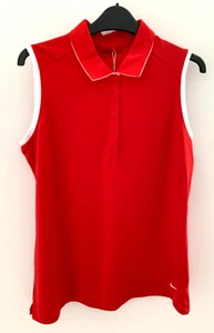 NIKE GOLF LADIES RED DRI-FIT SLEEVELESS GOLF SHIRT BNWT SIZE LARGE - Picture 1 of 12