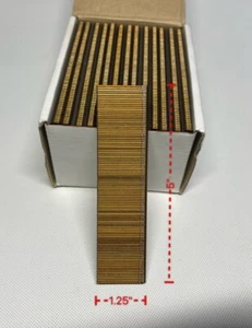 18 ga. 1/4" Narrow Crown Staples 5000/bx Bright Chisel Point 1-1/4" Long Leg - Picture 1 of 6