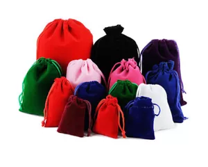 50Pcs Velvet Pouch Drawstring Bags Wedding Favours Gift Party Jewellery Packing - Picture 1 of 41
