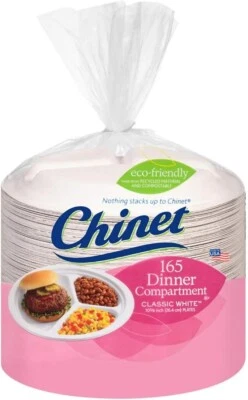 Chinet 10-3/8 Dinner Compartment Plates - 165 Count - Image 1 of 4