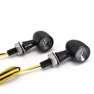 Pair Motorcycle Mini LED Turn Signal Light Universal 8mm Bullet Indicators Lamp - Foto 1 di 6