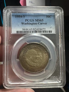 1954-S Washington Carver Commemorative Half Dollar MS65 PCGS    Lot #882 - Picture 1 of 5