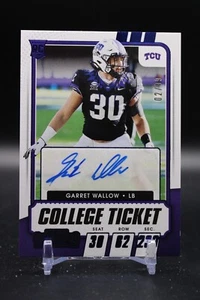 Garret Wallow, TCU Horned Frogs, 2021 Panini Contenders, RC Blue Auto 02/99 #215 - Picture 1 of 2