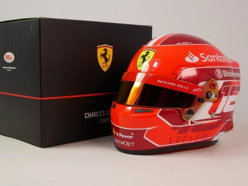Bell Helmet Charles Leclerc #16 Ferrari F1 2024 1/2 4100304 - Immagine 1 di 4