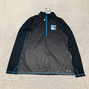 New York Rangers Sweatshirt Women 2XL XXL Black Half Zip NHL Hockey Majestic - Picture 1 of 14