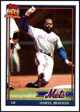 1991 Topps #83 Daryl Boston Baseball New York Mets 