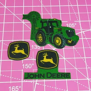 John Deere Fabric Iron-On Applique Farmers Logo Tractor Farmers Transportation - Picture 1 of 9