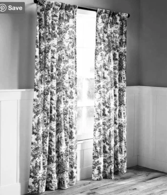 (2 комплекта) пара термоизолированных занавесок для туалета, 54 дюйма L — черные 52E22 BKTM - Изображение 1 из 4