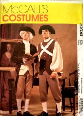 Costume Men's Revolutionary Sewing Pattern U-Pick Size 36-48 McCall's 2258 OOP - Image 1 of 2
