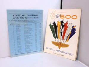 1962 Offizielles Programm 46. 500 Meilen Rennen Indianapolis Indy Kostenloser Versand - Bild 1 von 3