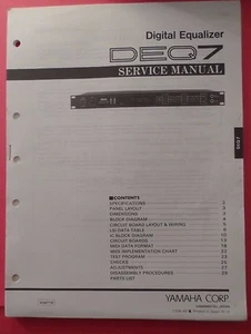 Original Yamaha DEQ7 Rack Mount Digital Equalizer SERVICE Manual - Picture 1 of 3