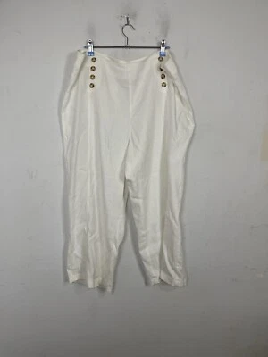 Брюки женские J Jill 18 плюс белые льняные эластичные широкие опрятные пляжные для путешествий - Изображение 1 из 4