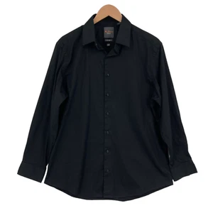 Ben Sherman Dress Shirt Mens Sz 32 Black Cotton Long Sleeve Stretch Tailored Fit - Picture 1 of 17