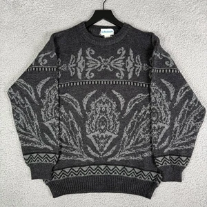 Vintage Herren 90er Strick Pullover Gr. Medium Wollmischung Nordic Fisherman grau - Bild 1 von 7